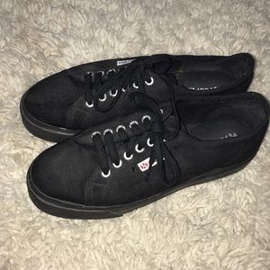 Superga Black Platform Sneakers 2790